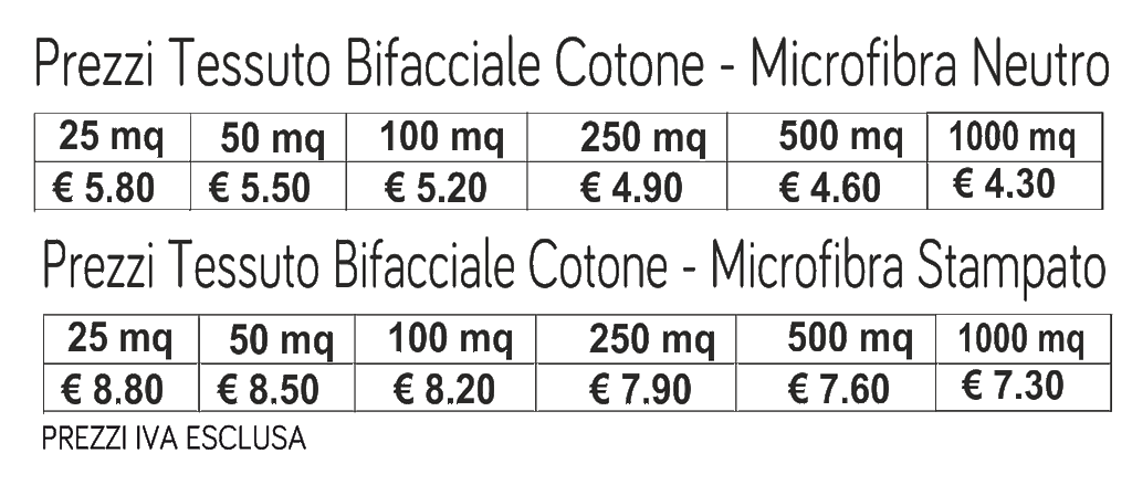 prezzi tessuto bifacciale cotone microfibra prezzi tessuto bifacciale cotone microfibra