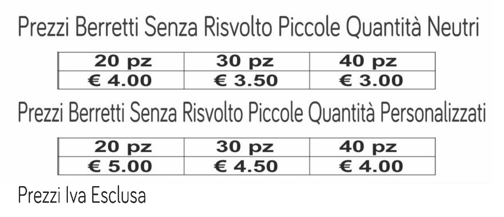 prezzi berretti senza risvolto piccole quantità prezzi berretti senza risvolto piccole quantità