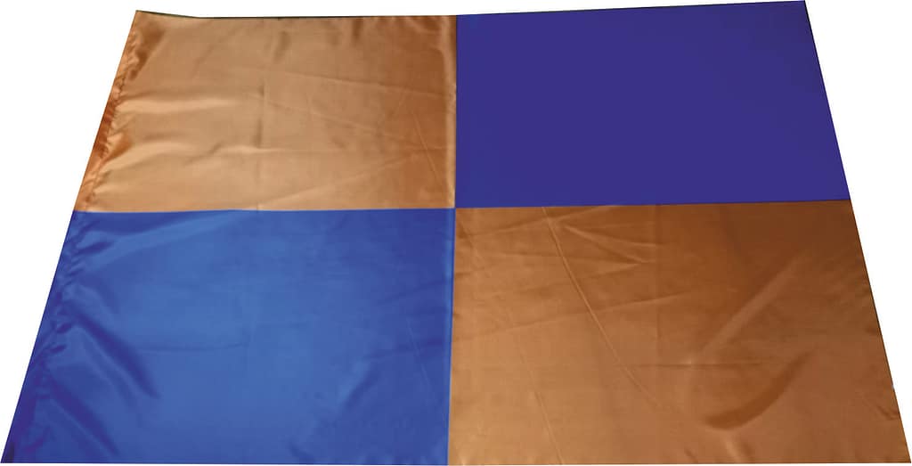 Bandiera Pronto Magazzino Arancione e Blu a scacchi Bandiera Pronto Magazzino Arancione e Blu