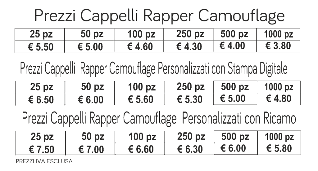 prezzi cappelli rapper camouflage prezzi cappelli rapper camouflage
