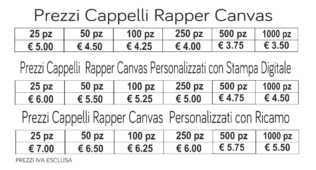 prezzi cappelli rapper canvas prezzi cappelli rapper canvas