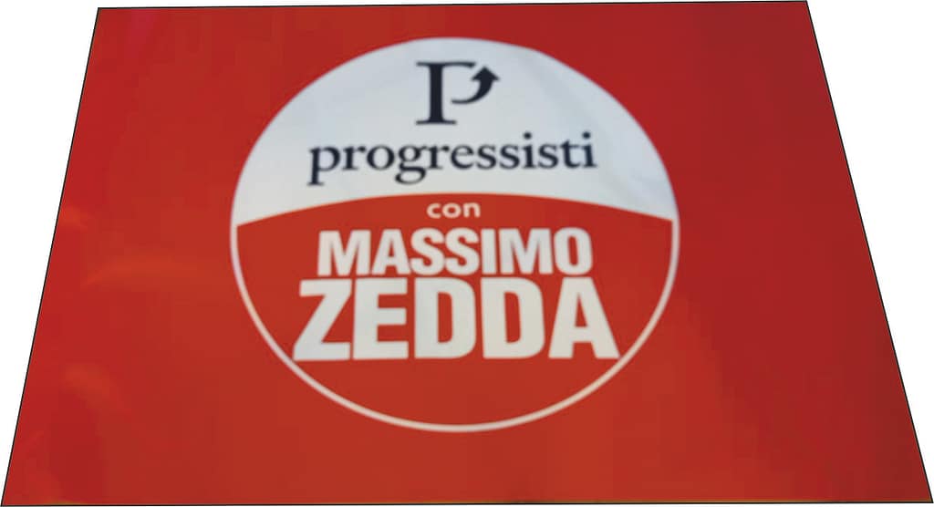 Bandiera per Liste Elettorali Progressisti con Massimo Zedda Bandiera per Liste Elettorali Progressisti