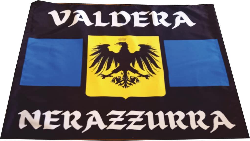 bandiera a due aste Valdera Nerazzurra personalizzata bandiera a due aste Valdera Nerazzurra