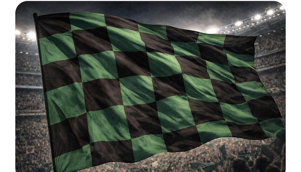 Bandiera in Pronta Consegna Nero Verde a Scacchi Bandiera in Pronta Consegna Nero Verde