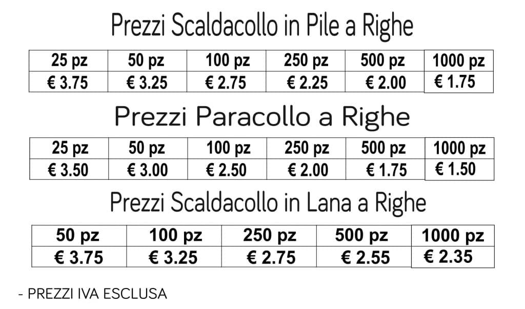 prezzi scaldacollo a righe prezzi scaldacollo a righe