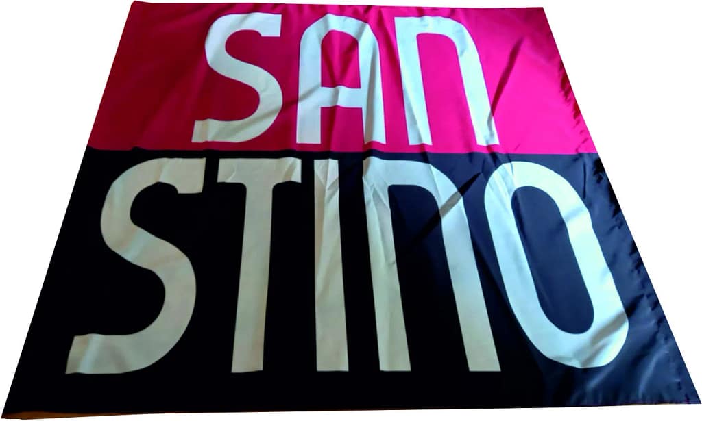 Stendardo da stadio ignifugo Milan Club San Stino personalizzato Stendardo da stadio ignifugo Milan Club San Stino