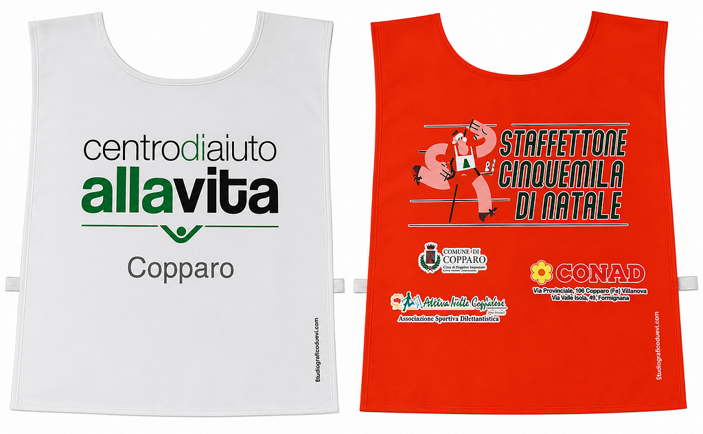Pettorine Personalizzate All Over con logo Pettorine Personalizzate All Over