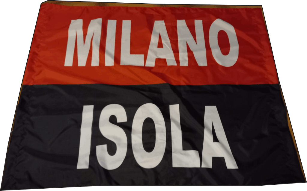 stendardo a due aste Milano Isola personalizzato stendardo a due aste Milano Isola
