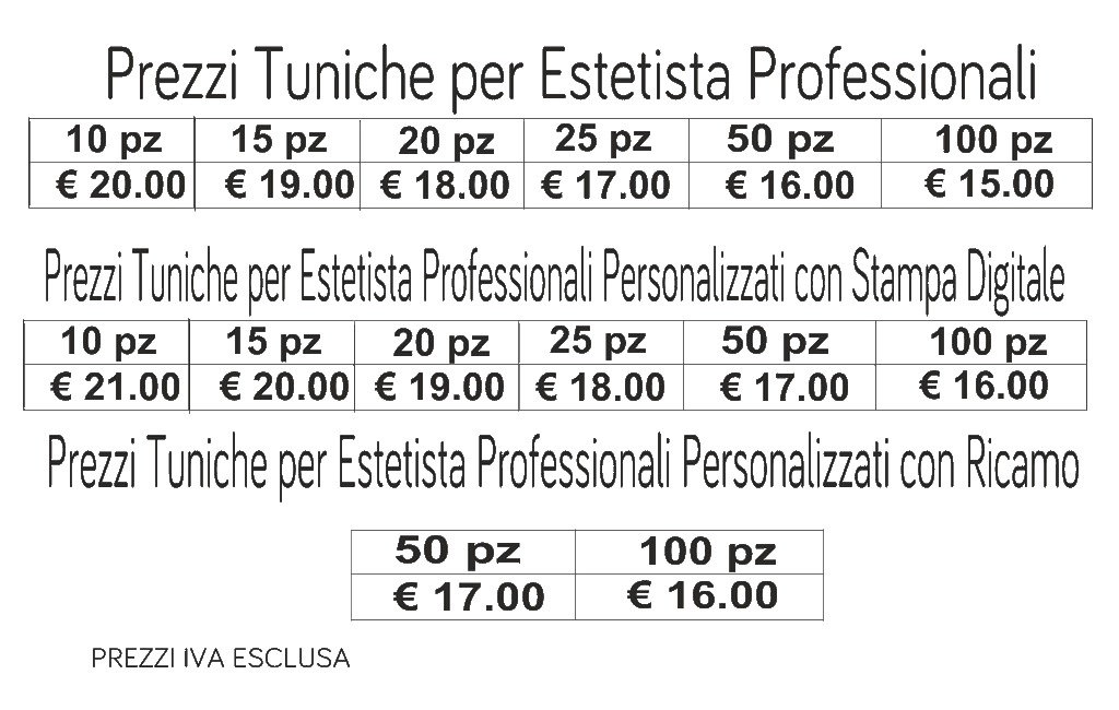 prezzi tuniche per estetista professionali prezzi tuniche per estetista professionali