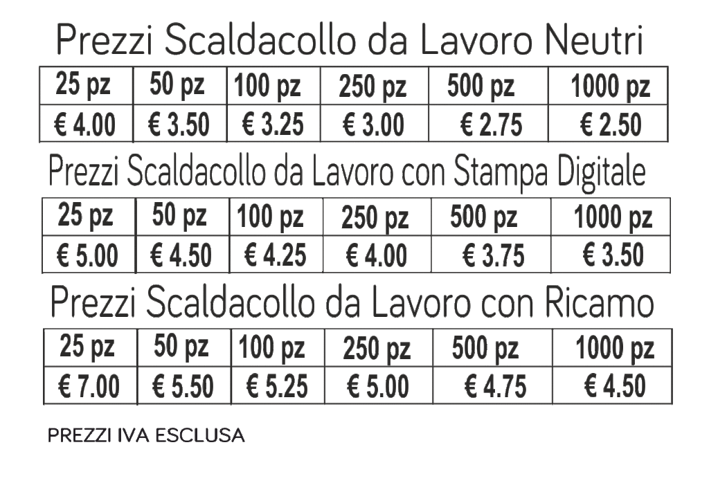 prezzi scaldacollo da lavoro prezzi scaldacollo da lavoro