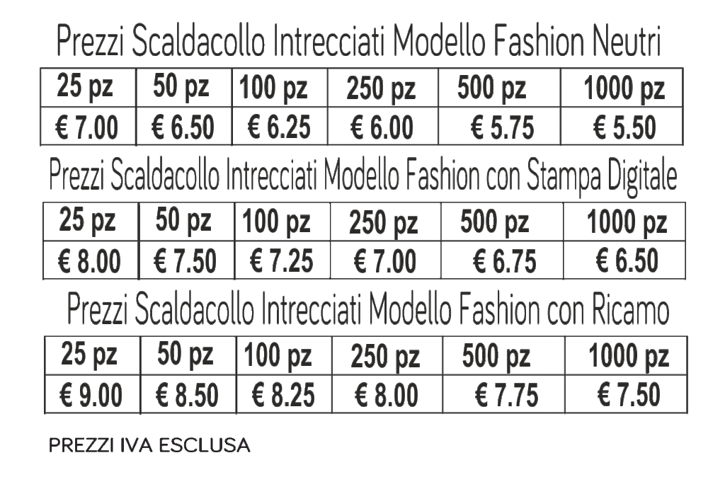 prezzi scaldacollo intrecciati ai ferri modello fashion prezzi scaldacollo intrecciati ai ferri modello fashion