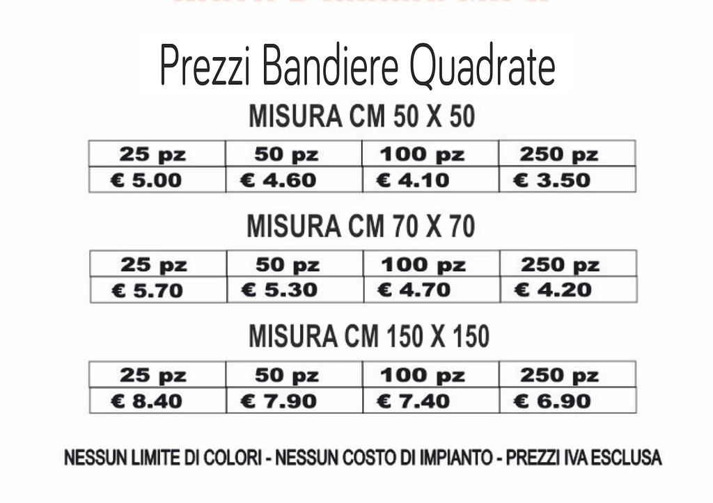 prezzi bandiere quadrate prezzi bandiere quadrate