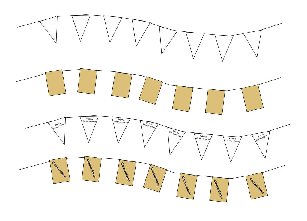 Bandierine di carta personalizzate per festa di matrimonio Bandierine carta personalizzate per matrimonio