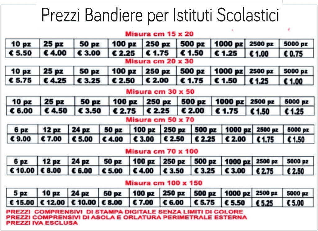 prezzi bandiere per istituti scolastici prezzi bandiere per istituti scolastici