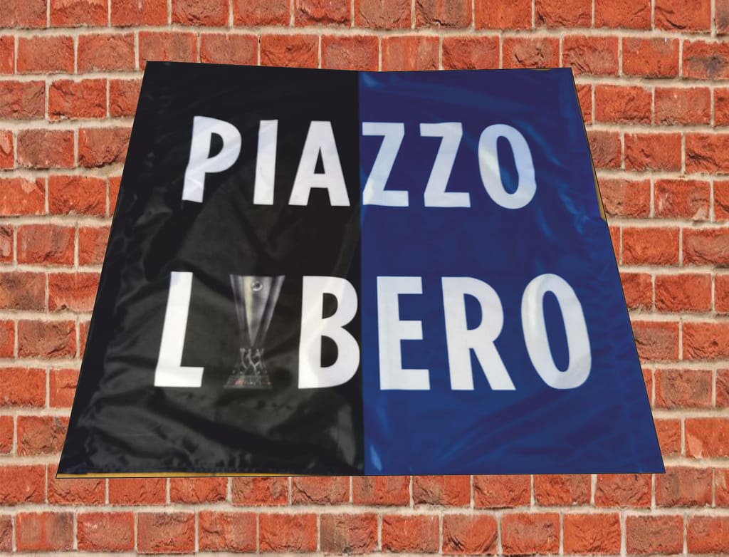 stendardo a 2 aste Piazzo Libero personalizzato stendardo a 2 aste Piazzo Libero