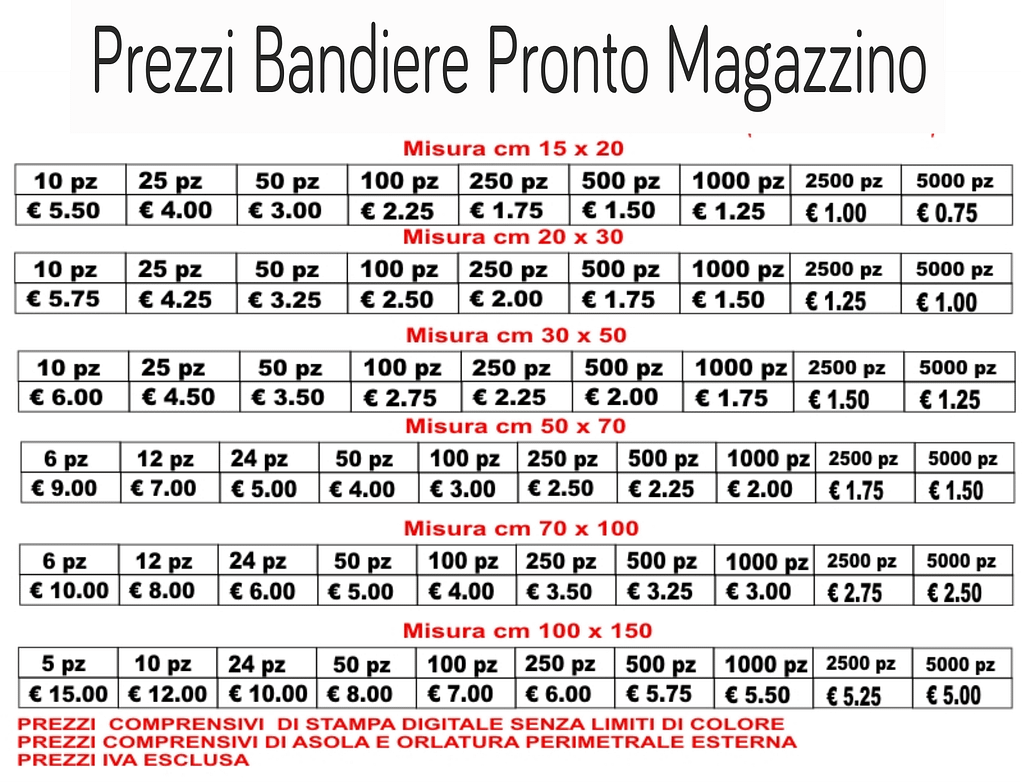 prezzi bandiere pronto magazzino prezzi bandiere pronto magazzino