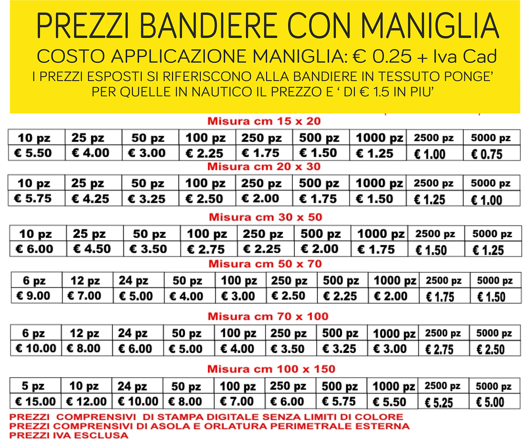 prezzi bandiere con maniglia prezzi bandiere con maniglia