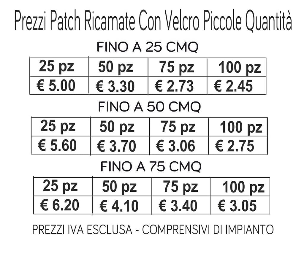 prezzi patch ricamate con velcro piccole quantità prezzi patch ricamate con velcro piccole quantità