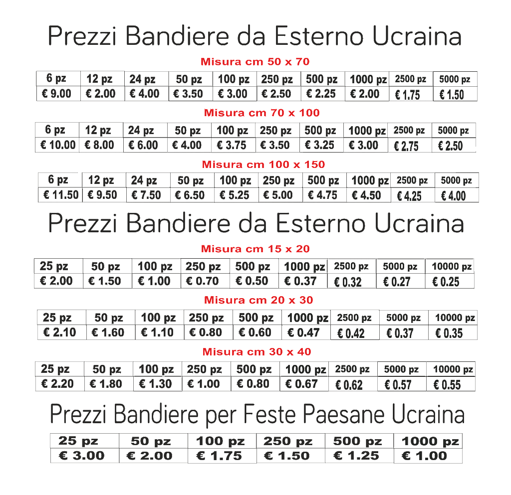 prezzi bandiere ucraina prezzi bandiere ucraina