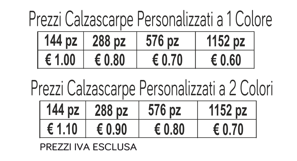 prezzi calzascarpe personalizzati prezzi calzascarpe personalizzati