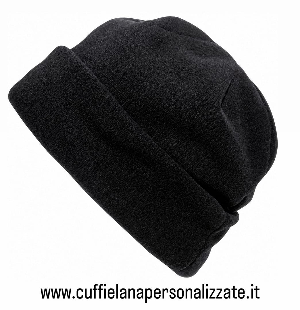 BERRETTI IN PILE PERSONALIZZATI COLORE NERO BERRETTI IN PILE PERSONALIZZATI NERO