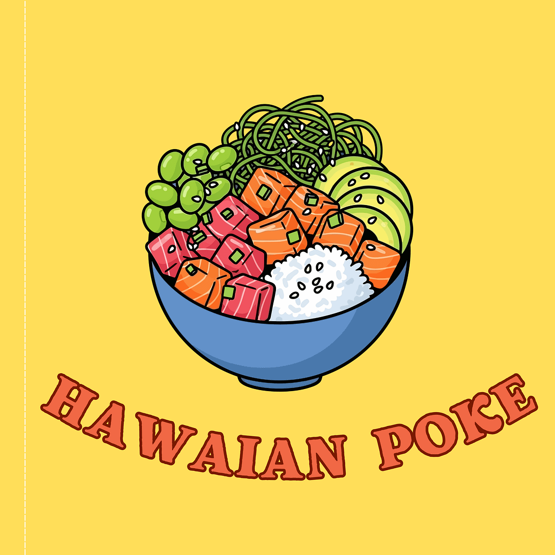 bandiere quadrate personalizzate HAWAIAN POKE GIALLA bandiere quadrate personalizzate HAWAIAN POKE