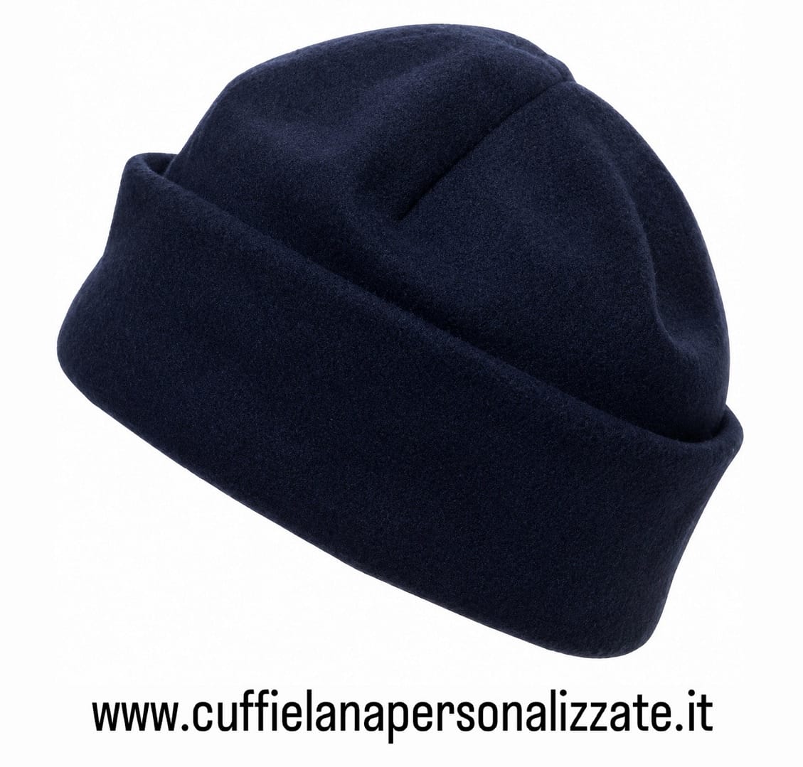 BERRETTI IN PILE PERSONALIZZATI COLORE BLU NAVY BERRETTI IN PILE PERSONALIZZATI BLU NAVY