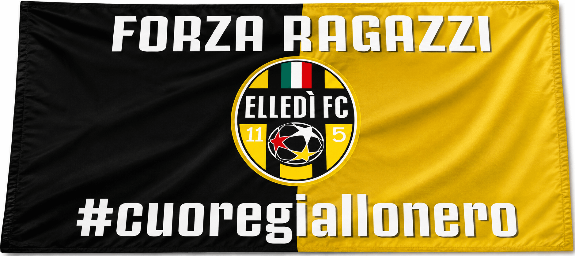 bandierE SPORTIVE elledi carmagnola CUORE GIALLO NERO bandierE SPORTIVE elledi carmagnola