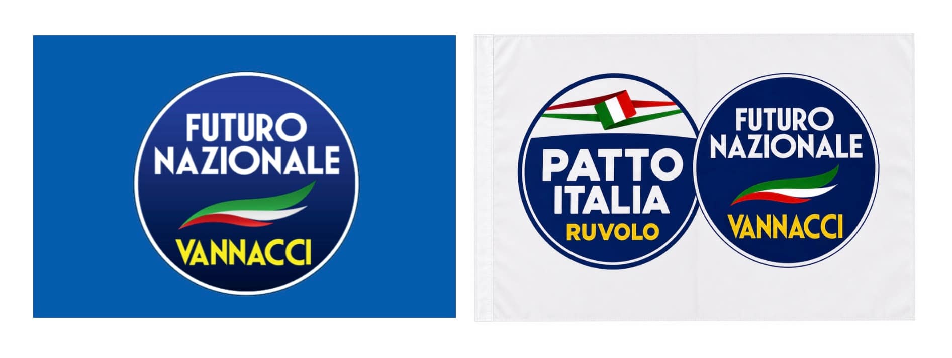 BANDIERE PARTITO VANNACCI BIANCO BLU BANDIERE PARTITO VANNACCI