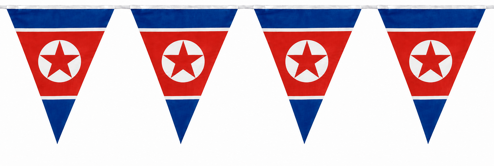 FESTONI BANDIERINE corea del nord blu FESTONI BANDIERINE corea del nord