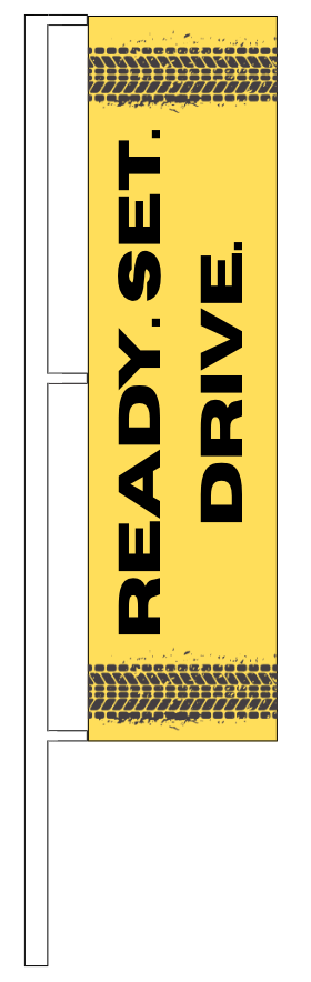BANDIERE PER CONCESSIONARIE PICCOLE QUANTITÀ READY SET DRIVE GIALLA BANDIERE PER CONCESSIONARIE PICCOLE QUANTITÀ READY SET DRIVE