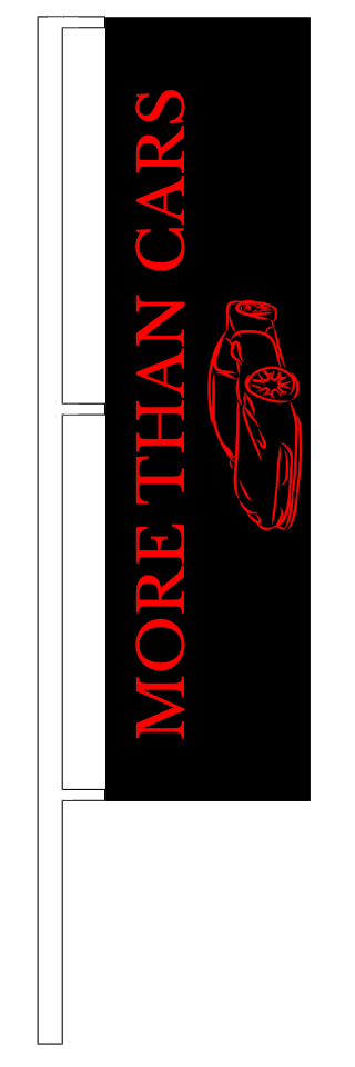 bandiera per esposizione auto more than cars nera bandiera per esposizione auto more than cars