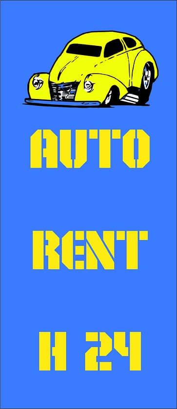 Bandiera per esposizione Auto Rent H24
