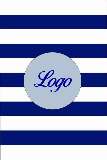 Scaldacollo Rigato Bianco Blu Navy Personalizzato Scaldacollo Rigato Bianco Blu Navy