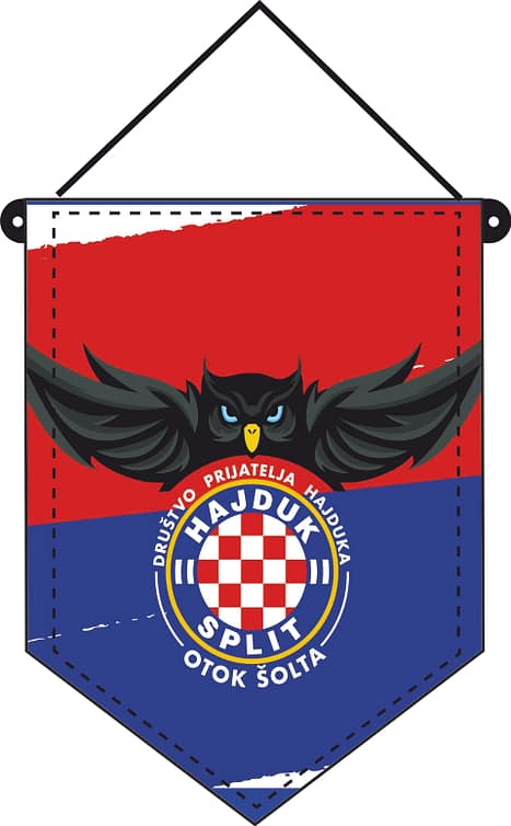 Gagliardetto Standard Piccolo Hajduk Retro Personalizzato Gagliardetto Standard Piccolo Hajduk Retro