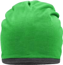Berretto in Jersey verde nero a contrasto Berretto in Jersey verde nero