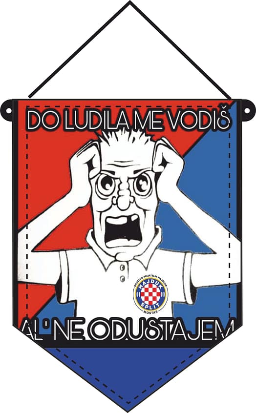 gagliardetto standard piccolo Hajduk Fronte Personalizzato gagliardetto standard piccolo Hajduk Fronte