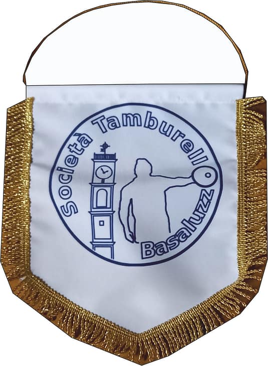 Gagliardetto Standard Piccolo Tamburello Basaluzzo personalizzato Gagliardetto Standard Piccolo Tamburello Basaluzzo