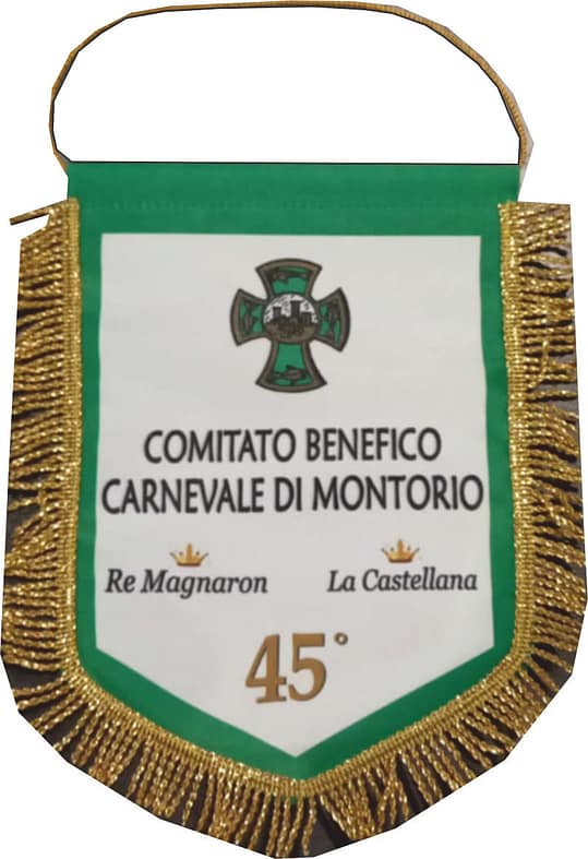 Gagliardetto standard piccolo Carnevale di Montorio Personalizzato Gagliardetto standard piccolo Carnevale di Montorio