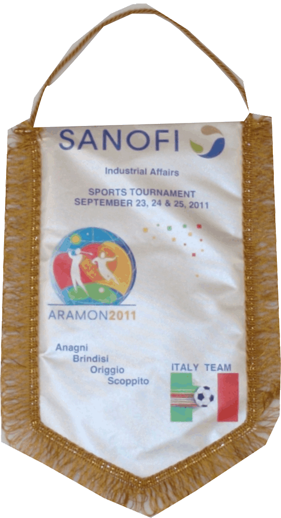 GAGLIARDETTO pentagonale medio Gold personalizzato sanofi gagliardetto pentagonale medio Gold sanofi