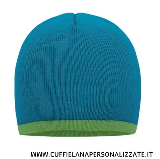 berretti con bordo in contrasto Azzurro e Lime 