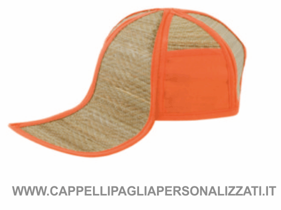 cappello paglia con visiera arancio cappello paglia con visiera arancio