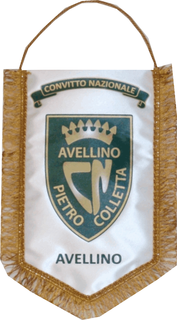 GAGLIARDETTO pentagonale medio Gold personalizzato convitto avellino gagliardetto pentagonale medio Gold convitto avellino