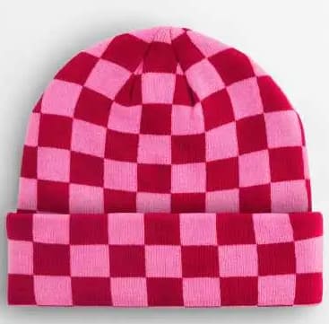 Cappello a scacchi Rosa e Rosa Berretto a scacchi Rosa e Rosa