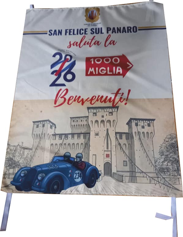 bandiera da Balcone Mille Miglia San Felice sul Panaro bandiera da Balcone Mille Miglia