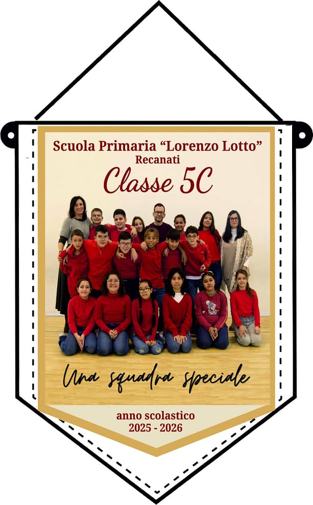 Gagliardetto con foto 5 C scuola Lotto Personalizzato Gagliardetto con foto 5 C scuola Lotto