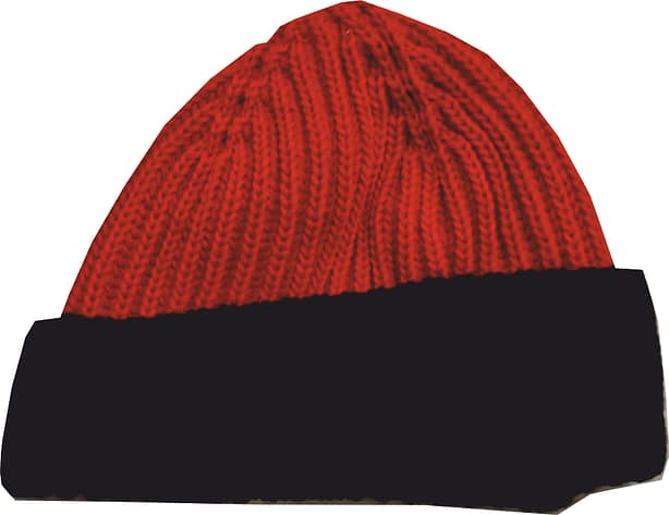 berretto a maglia inglese rosso blu berretto a maglia inglese rosso blu con risvolto