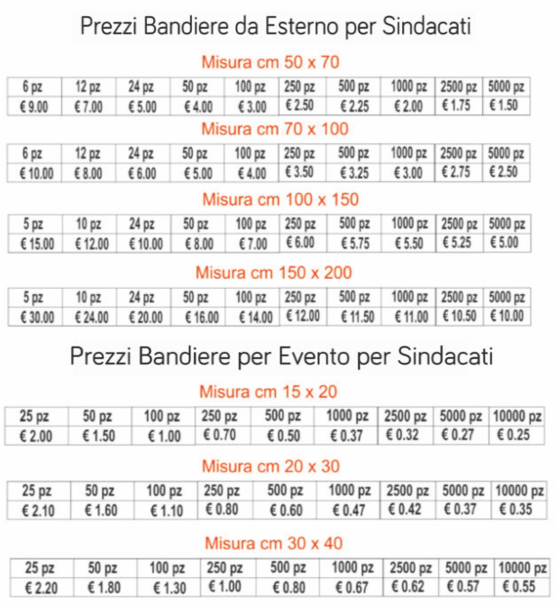 prezzi bandiere per sindacati prezzi bandiere per sindacati