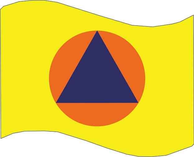 Bandiera Protezione Civile Internazionale personalizzata Bandiera Protezione Civile Internazionale