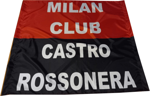 bandiera a due aste milan club castro bandiera a due aste milan club castro
